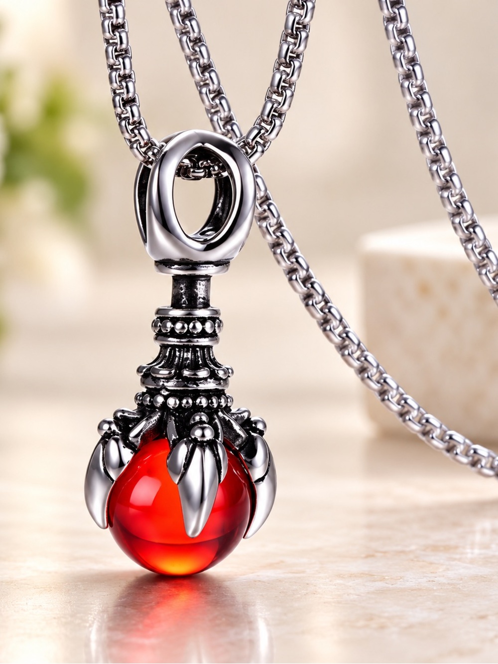 Charm Punk Titanium Stainless Steel Dragon Claw Pendant